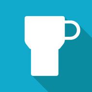 Vector flat color cups on shelf set N16