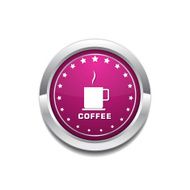 Coffee Sign Pink Vector Button Icon