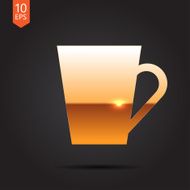Vector flat color cups on shelf set N26