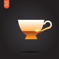 Vector flat color cups on shelf set N27