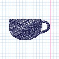 Vector flat color cups on shelf set N28