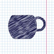 Vector flat color cups on shelf set N30