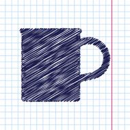 Vector flat color cups on shelf set N32