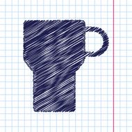 Vector flat color cups on shelf set N33