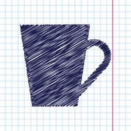 Vector flat color cups on shelf set N34