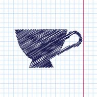 Vector flat color cups on shelf set N35