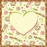 Food banner with heart shaped frame &ndash; Illustration