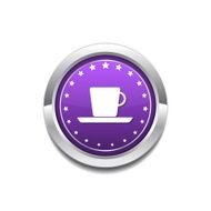 Mug Sign Purple Vector Icon Button