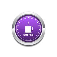 Coffee Sign Purple Vector Icon Button