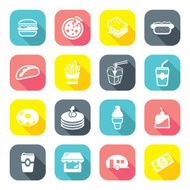 Fast Food Restaurant Icons Flat Design