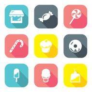 Candy Shop Icons Flat Design