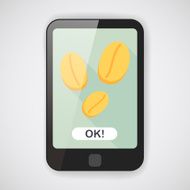 coffee bean flat icon with long shadow eps10 N7