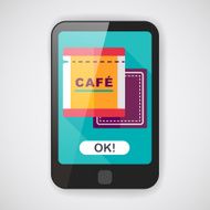coffee bag flat icon with long shadow eps10 N6