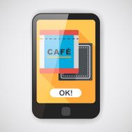 coffee bag flat icon with long shadow eps10 N7