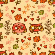 cute owls seamless pattern