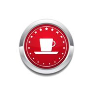 Mug Sign Red Vector Icon Button