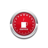 Coffee Sign Red Vector Icon Button