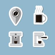 coffee and tea flat icon set N5