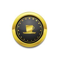 Mug Sign Golden Vector Icon Button