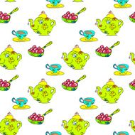 Tea Seamless childish pattern