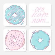 Collection of coasters templates for food design with hand drawn