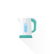 vector flat style white electric kettle illustration