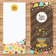 Tea party brochure template Cute flyer design