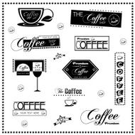 Set of vintage retro coffee labels