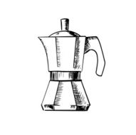 Coffee maker pot sketch icon