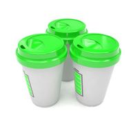 Three paper coffee cups N4