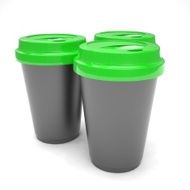 Three paper coffee cups N7