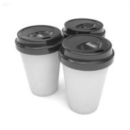 Three paper coffee cups N10