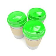 Three paper coffee cups N11