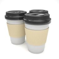 Three paper coffee cups N12