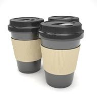 Three paper coffee cups N15