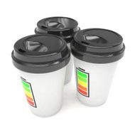 Three paper coffee cups N16
