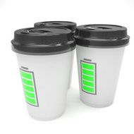 Three paper coffee cups N18