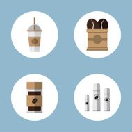 coffee and tea flat icon set N10