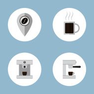 coffee and tea flat icon set N12