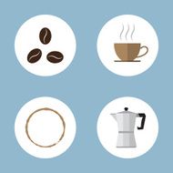 coffee and tea flat icon set N13