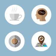coffee and tea flat icon set N14