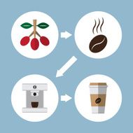 coffee and tea flat icon set N16