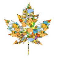 Maple leaf design elements vector illustration
