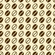Seamless texture of coffee beans Contour graphics