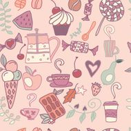 Morning tea and coffee seamless pattern