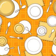Tableware seamless pattern N2