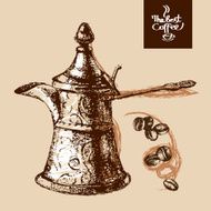 Hand drawn sketch vintage coffee background Vector illustration
