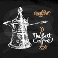 Hand drawn sketch vintage coffee background Vector illustration N3