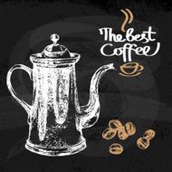 Hand drawn sketch vintage coffee background Vector illustration N4
