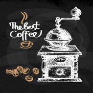 Hand drawn sketch vintage coffee background Vector illustration N5